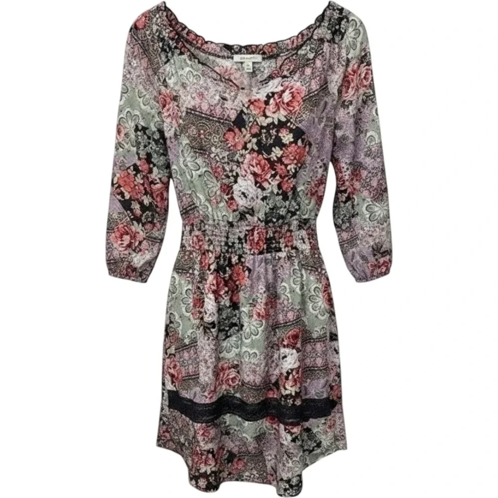American Rag Floral Print‎ Dress Womens Small 3/4 Sleeve Casual